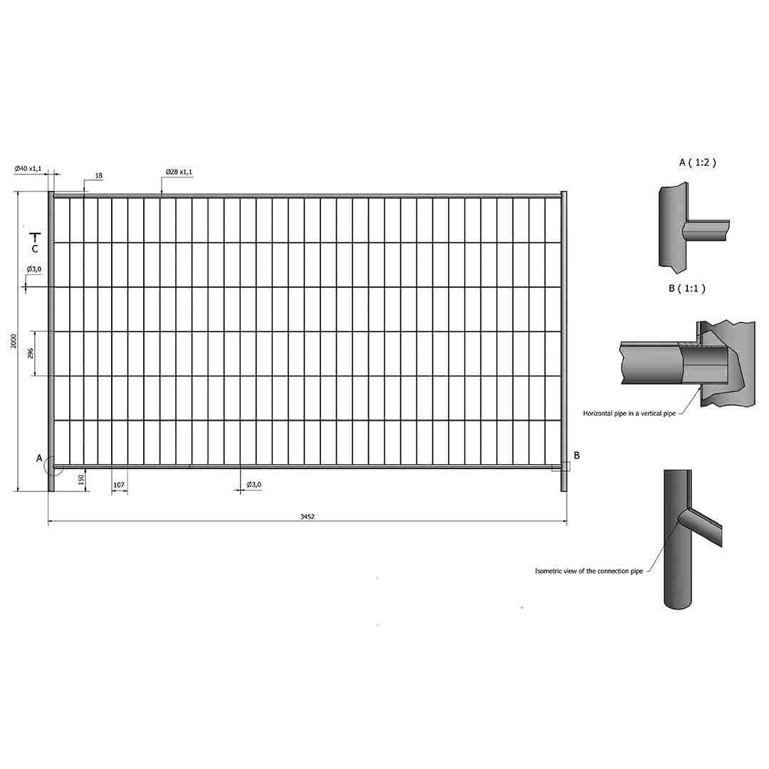 Byggegjerde 3500 30-pack
